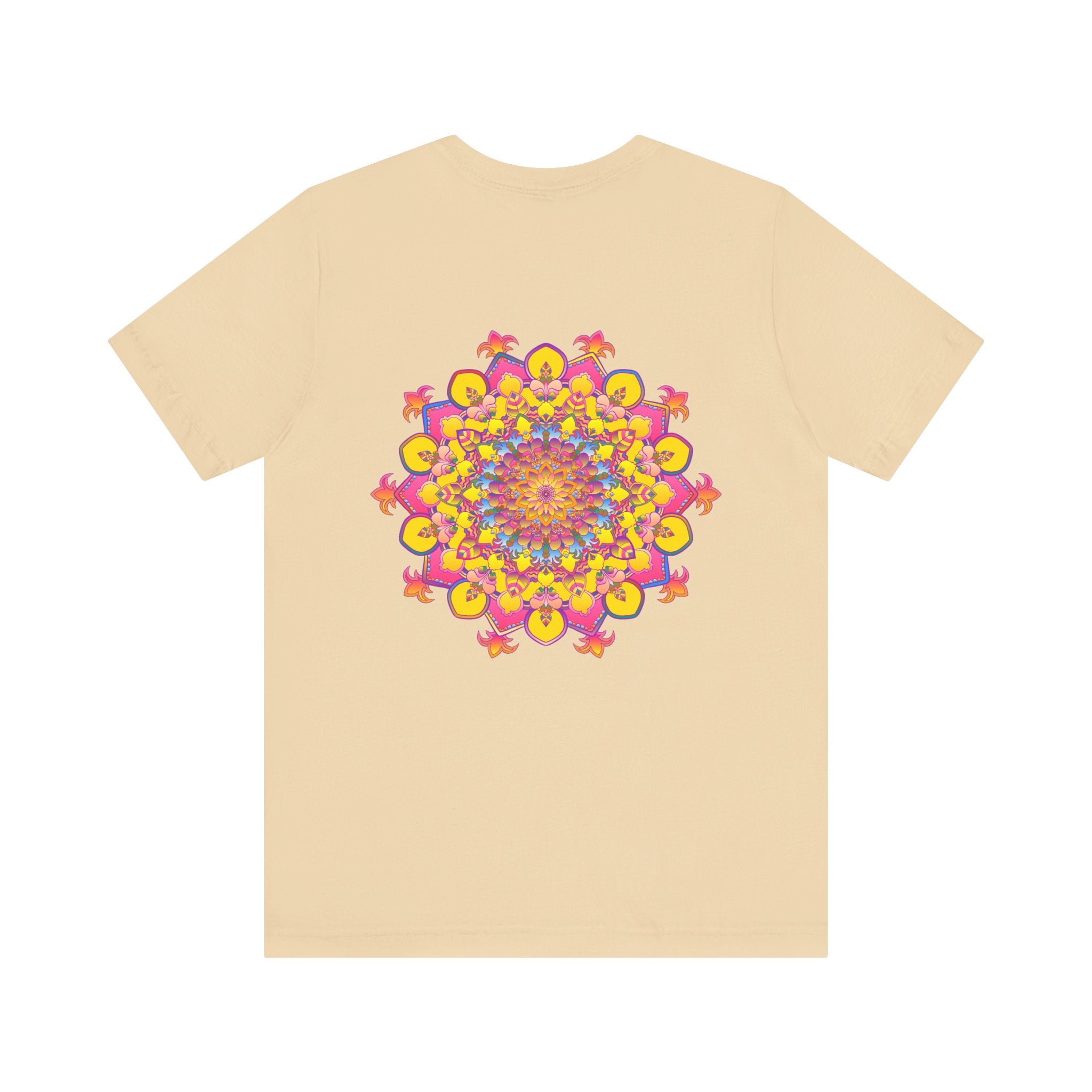A serene mandala tee with intricate designs symbolizing spiritual peace and harmony