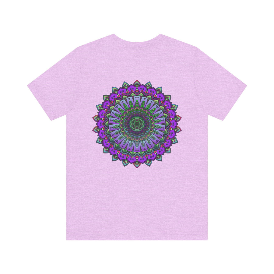 Colorful Mandala Tee featuring intricate design, promoting spiritual peace and harmony