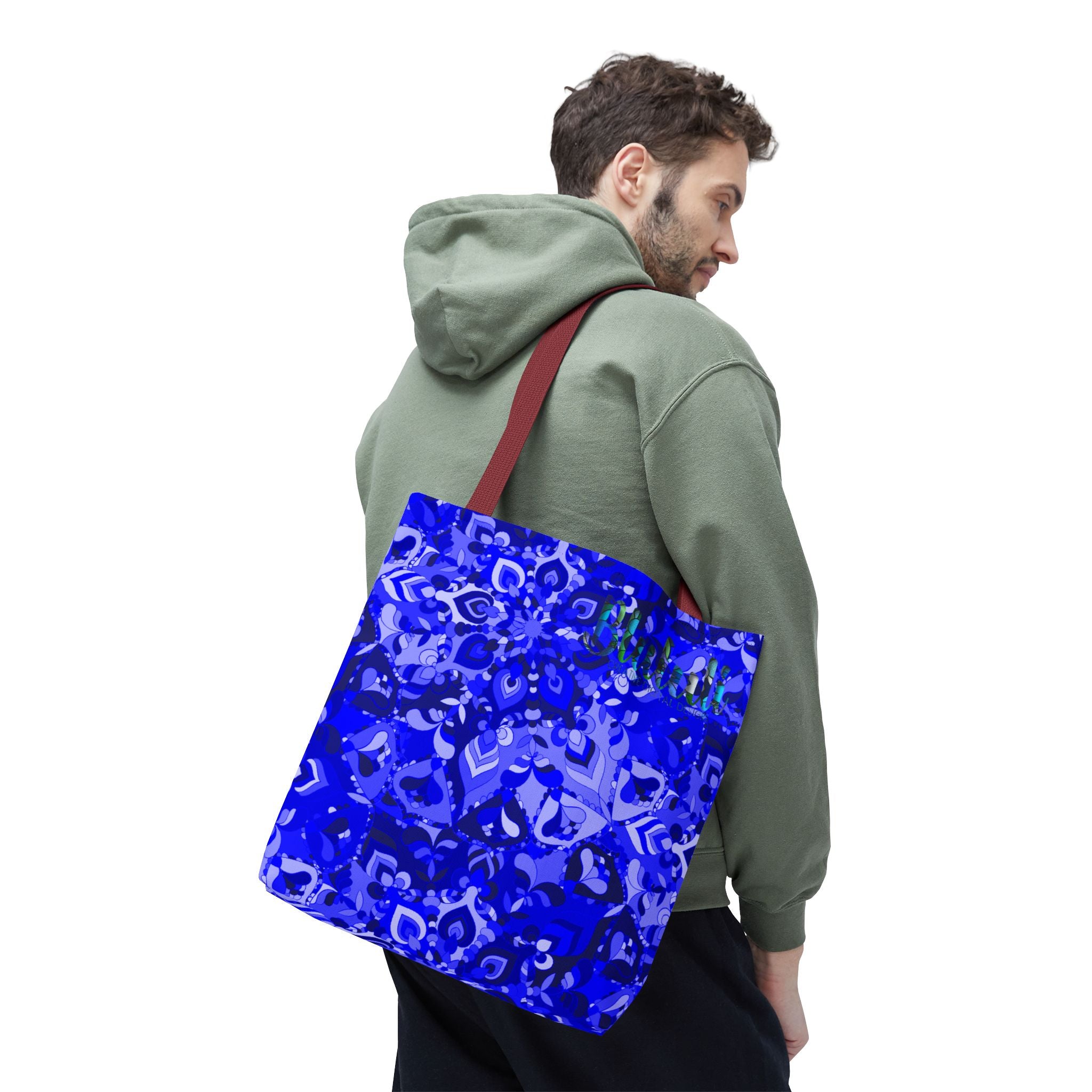 Borsa tote con design mandala blu per un uso quotidiano elegante
