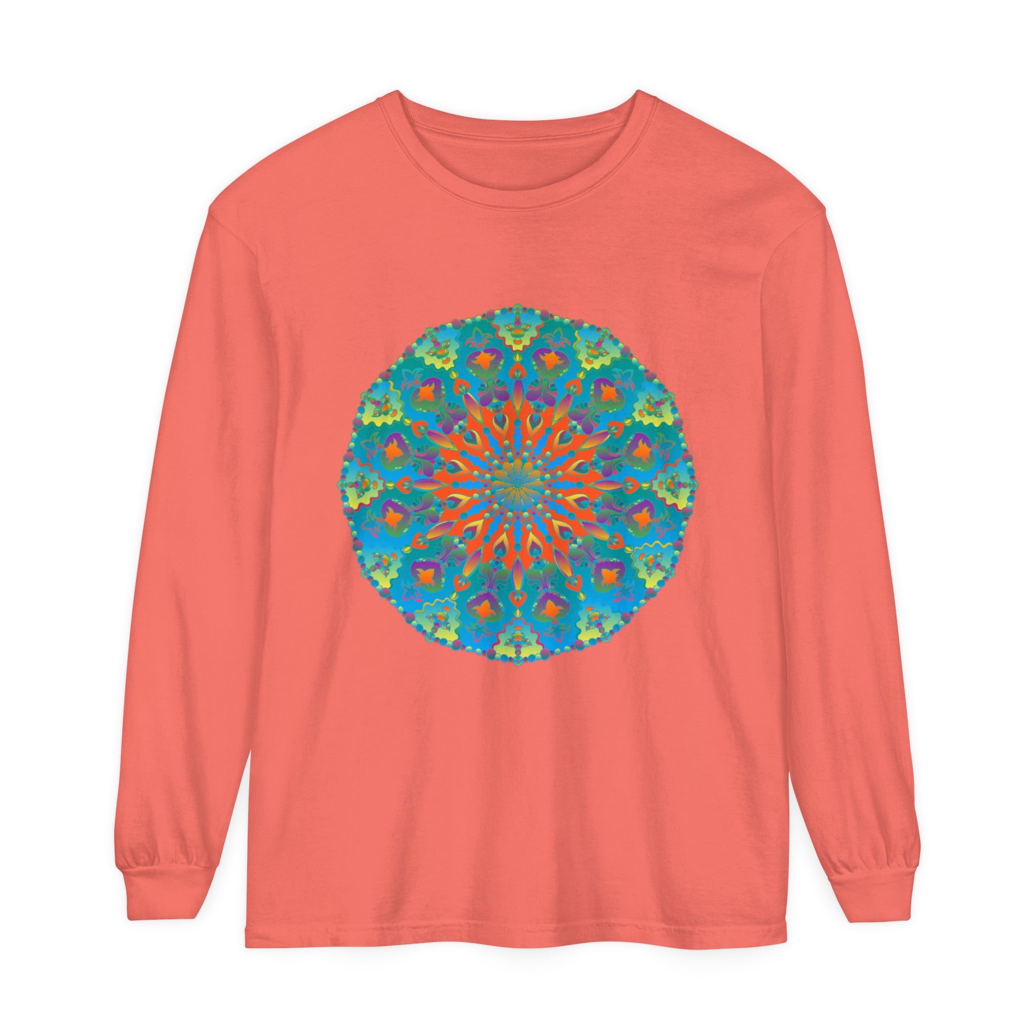Fashionable and trendy rainbow mandala long sleeve t-shirt