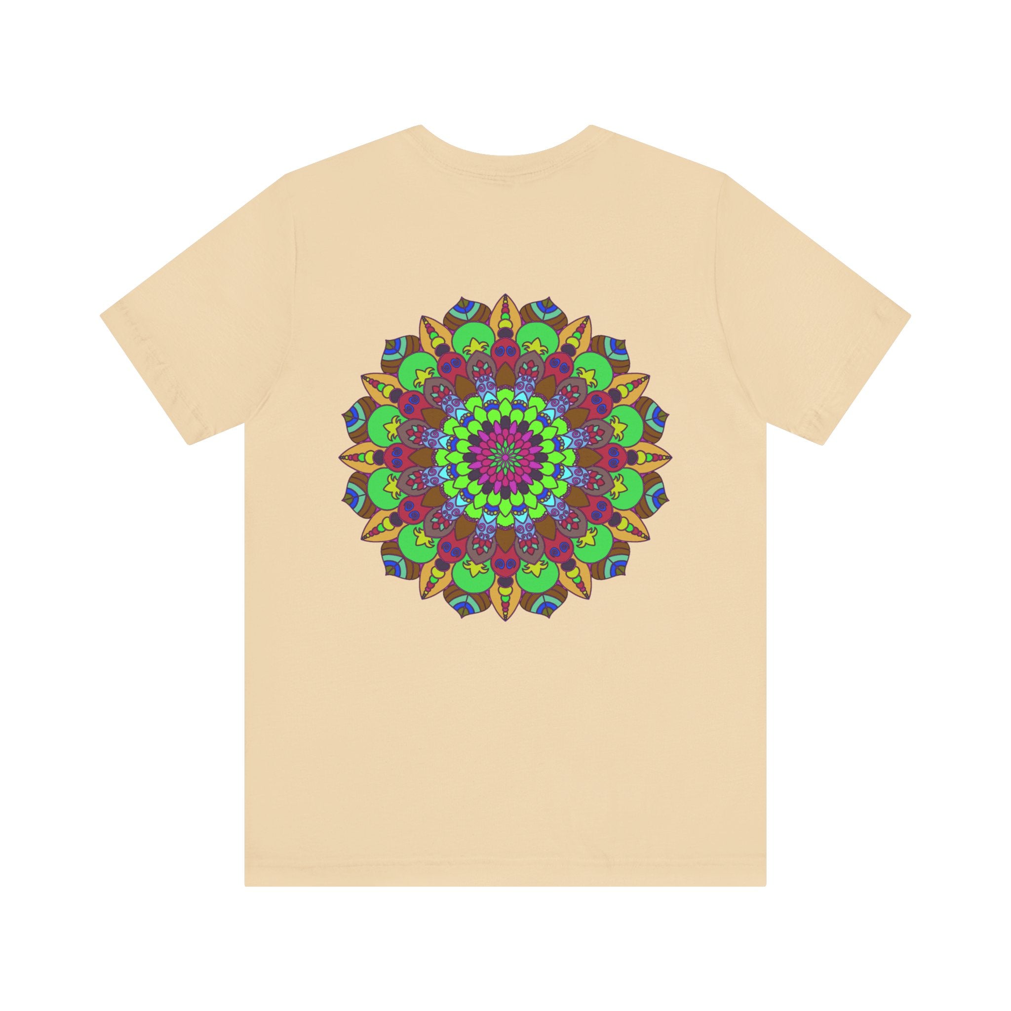 Vibrant Mandala T-Shirt with intricate design promoting peace and harmony