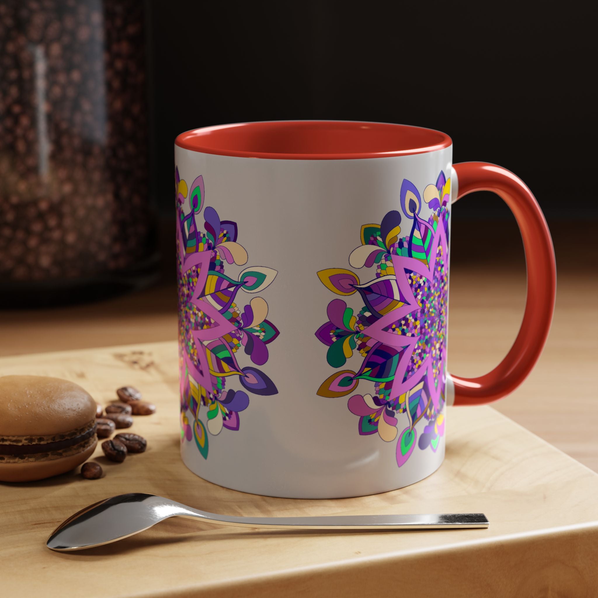 Artistic Mug Featuring Delicate Mandala Artwork