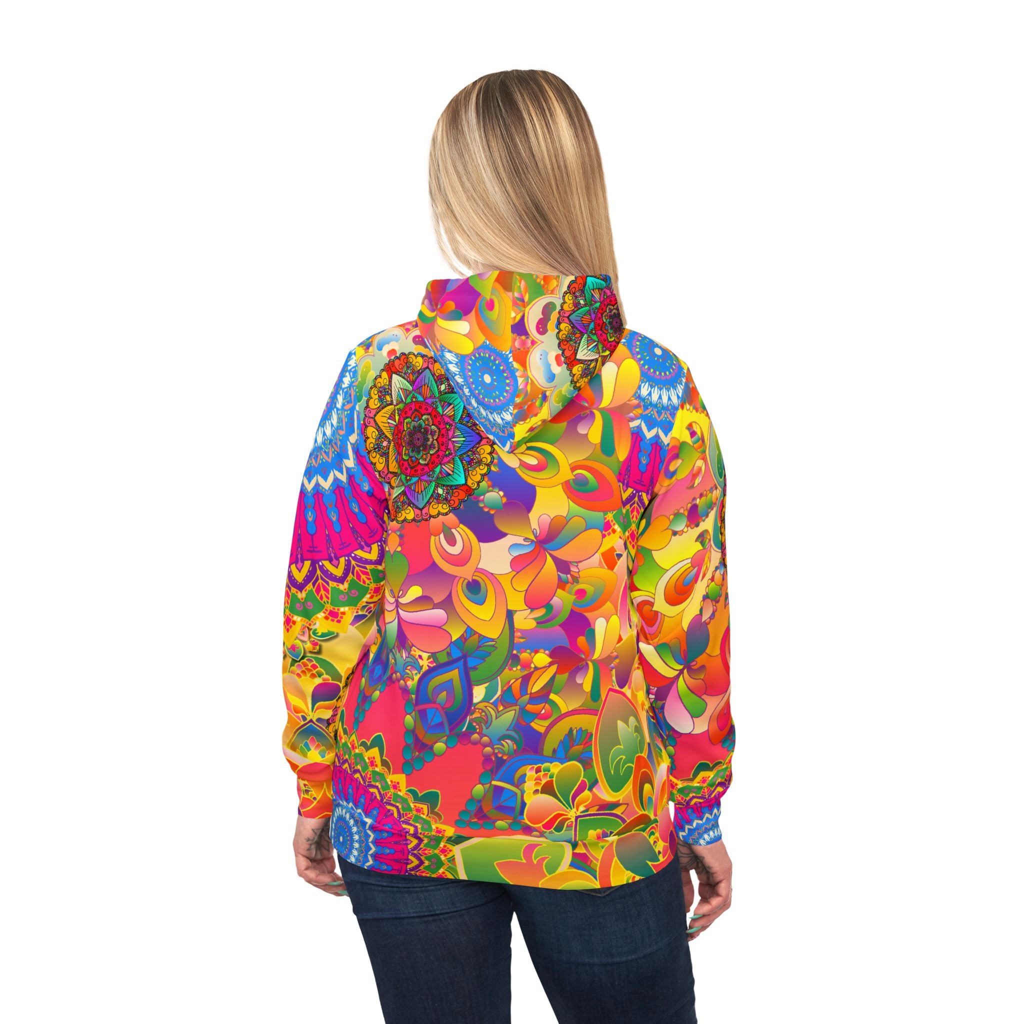 Psychedelic Floral Mandala Athletic Hoodie