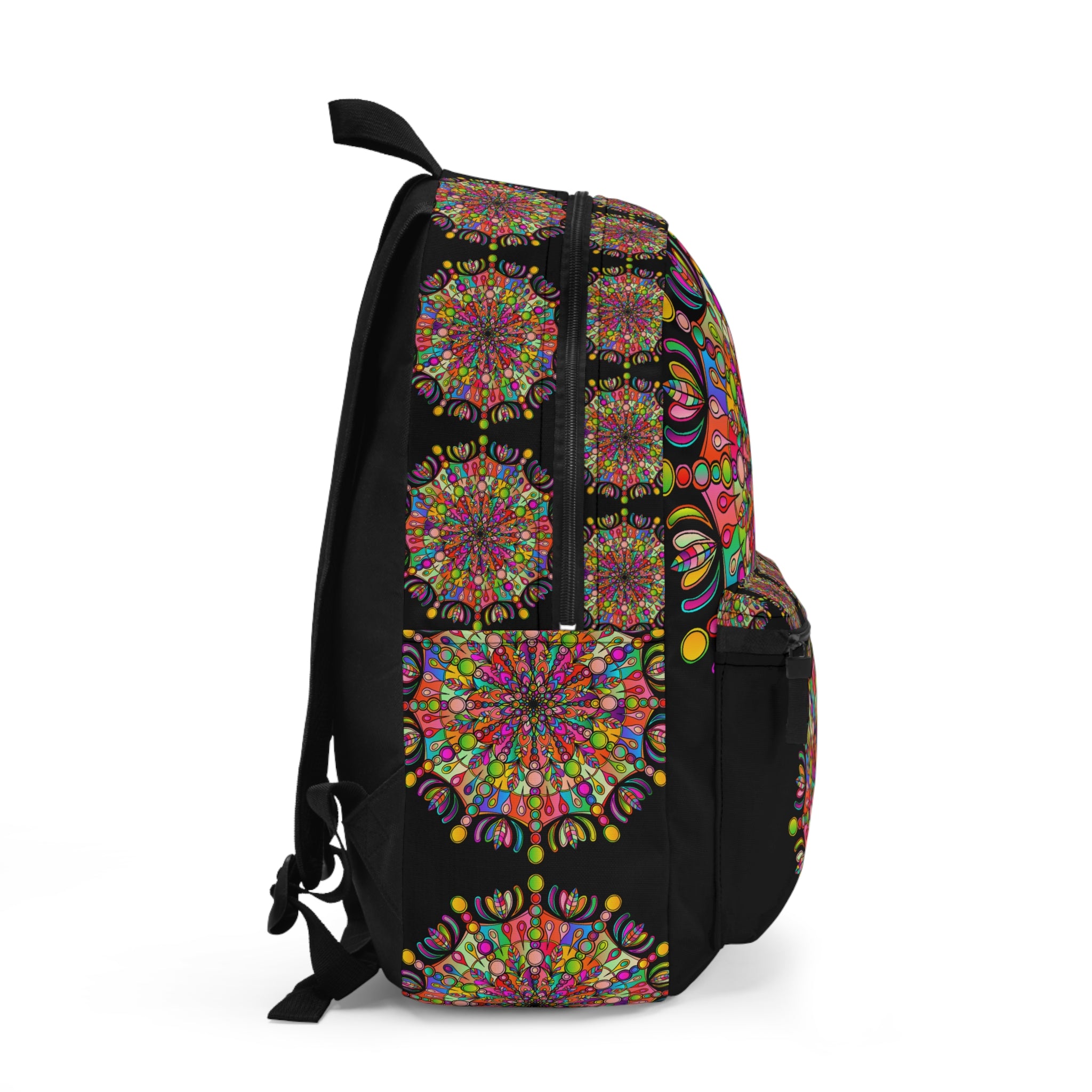 Zaino con design Mandala in colori giocosi per avventure di viaggio
