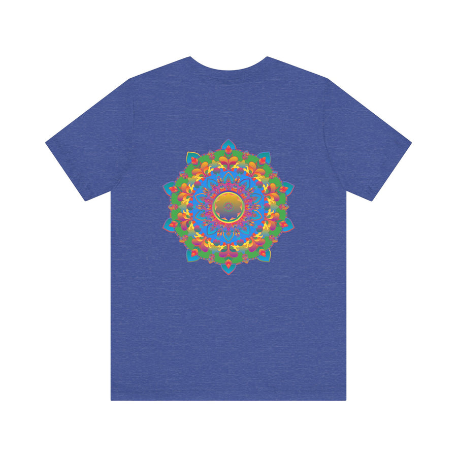 A colorful and intricate mandala design adorns this Vibrant Mandala Tee, evoking a sense of spiritual peace and harmony