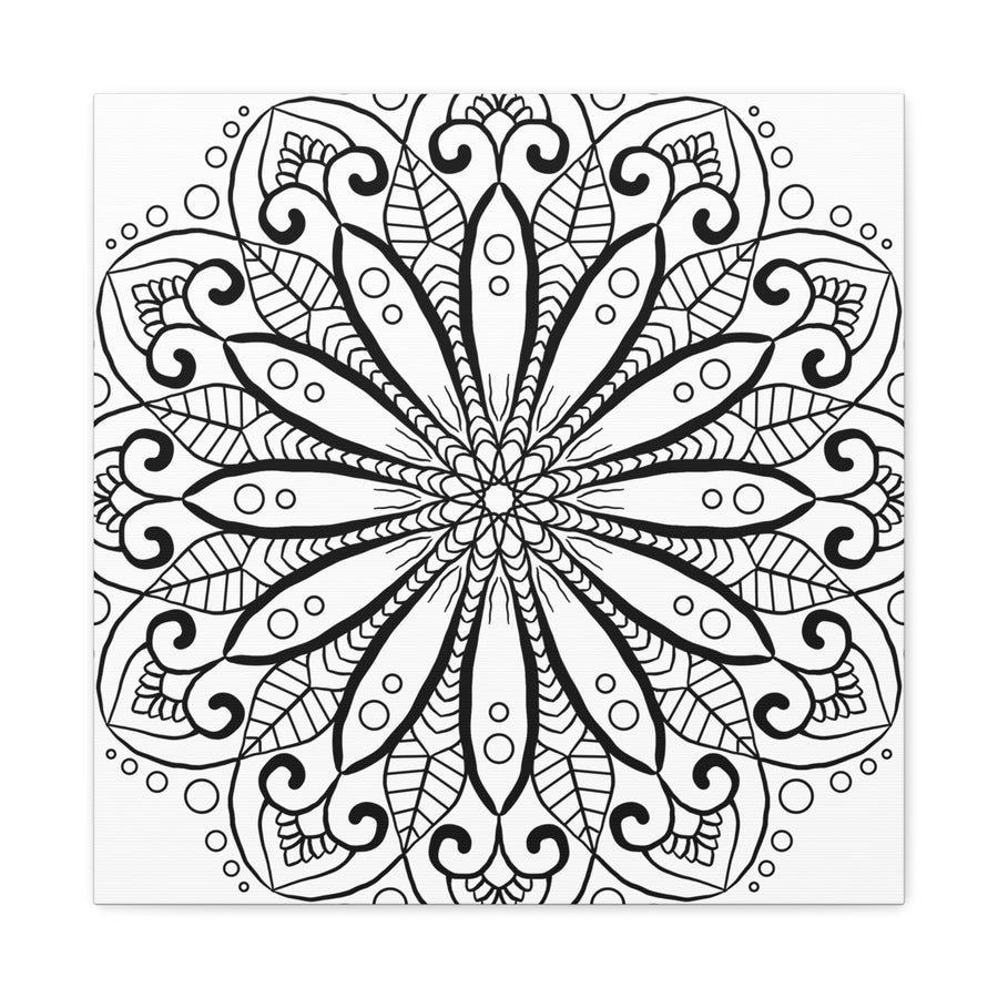 Handmade Mandala Art - Black & White Wall Art - Matte Canvas, Stretched, 125 alt text 5