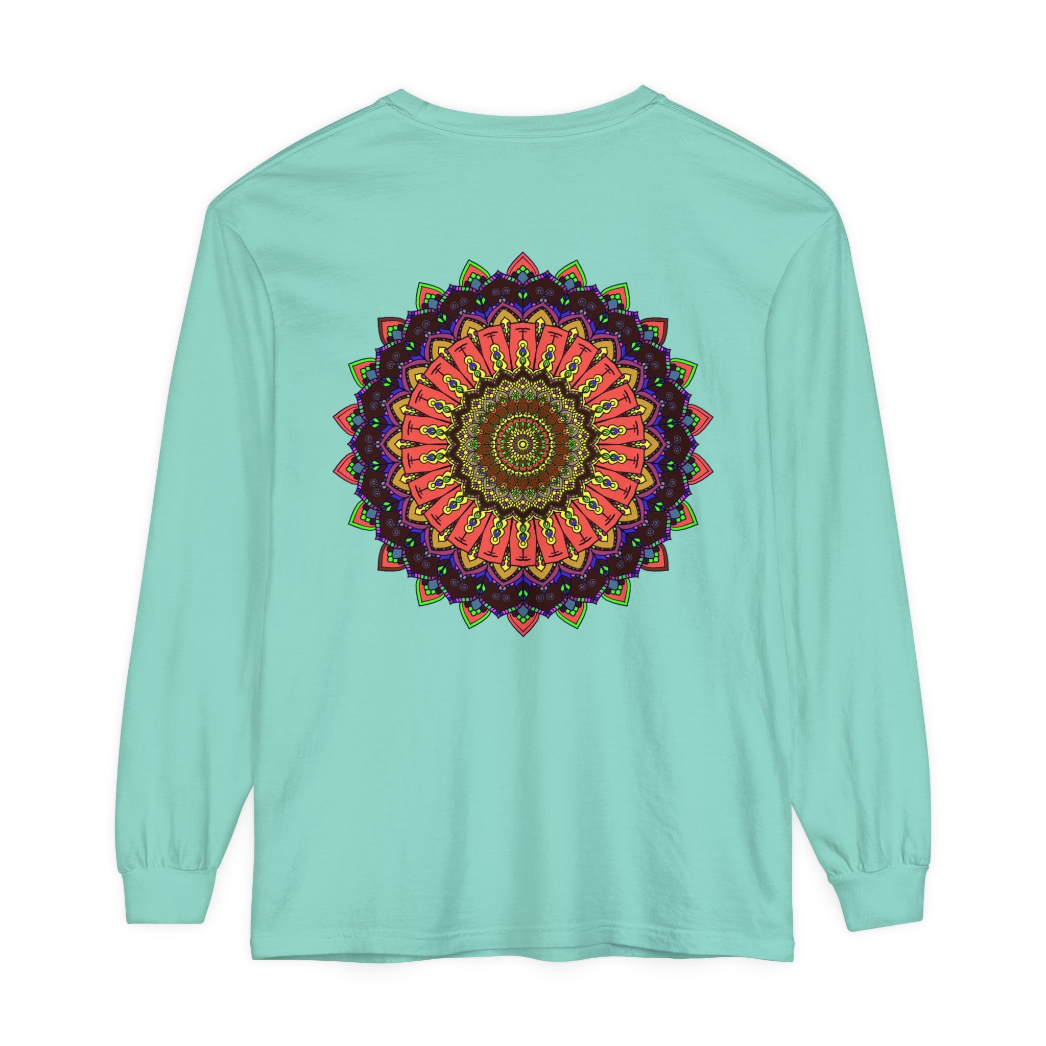 Intricate Mandala Long Sleeve T-Shirt featuring a colorful and detailed design