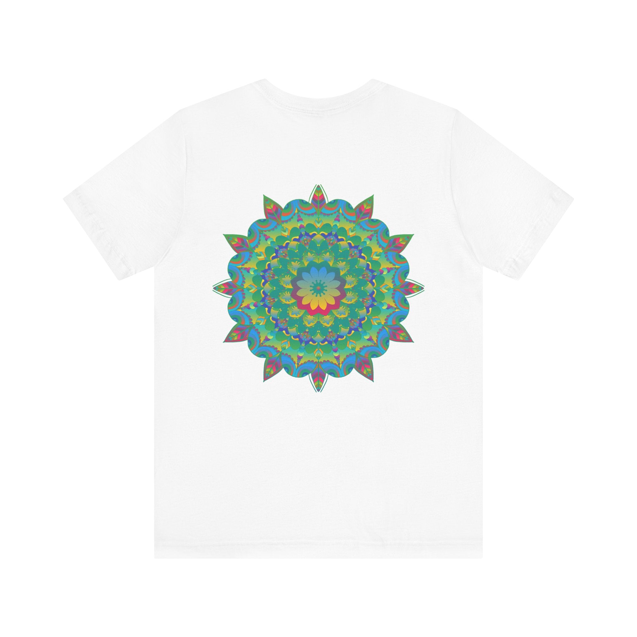 Beautiful mandala tee with intricate design symbolizing spiritual peace and harmony