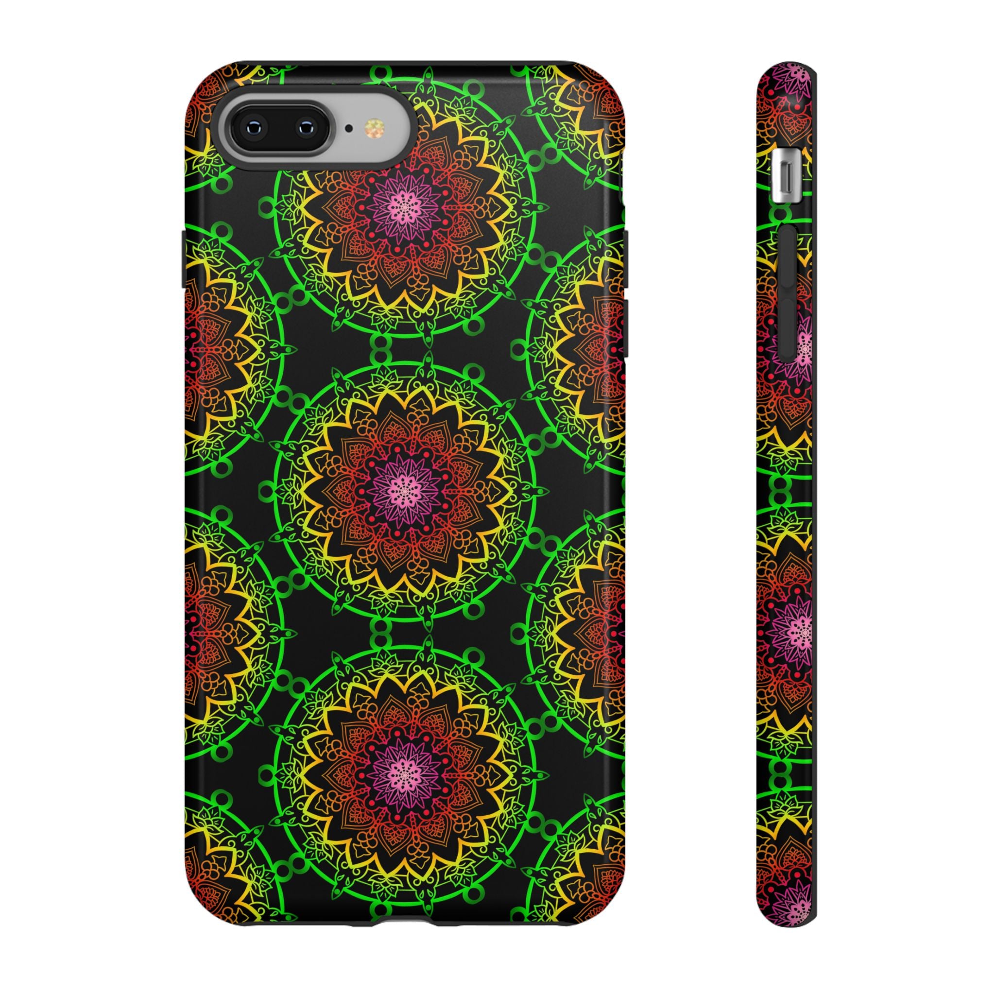 Custodia per telefono con mandala artistica, motivi audaci e stile moderno