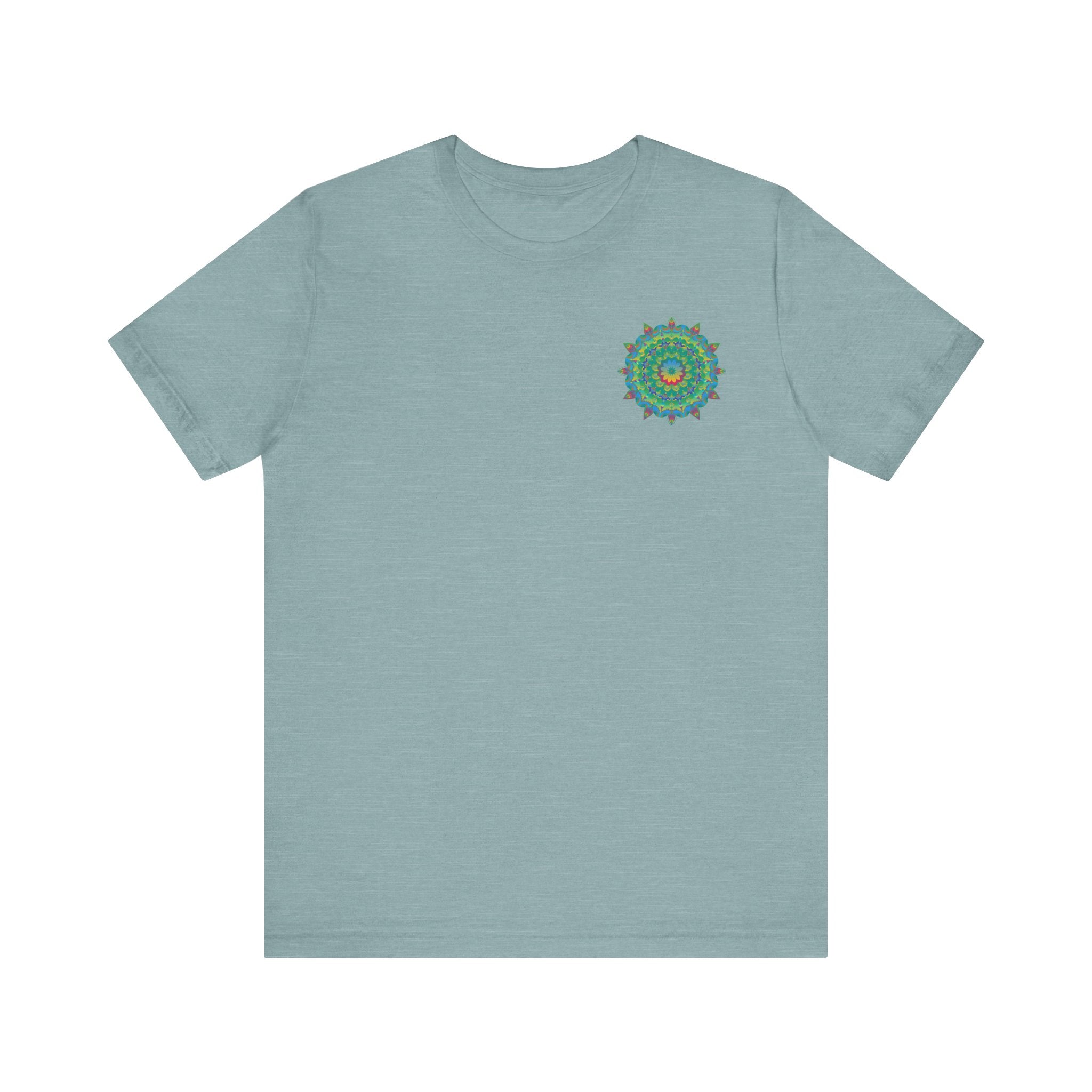 Beautiful mandala tee featuring intricate designs, promoting spiritual peace and harmony for a balanced and tranquil lifestyle