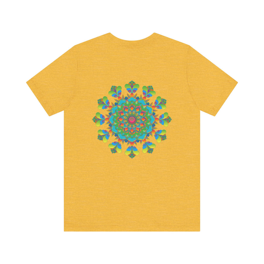 Colorful and intricate psychedelic mandala t-shirt with spiritual vibes design