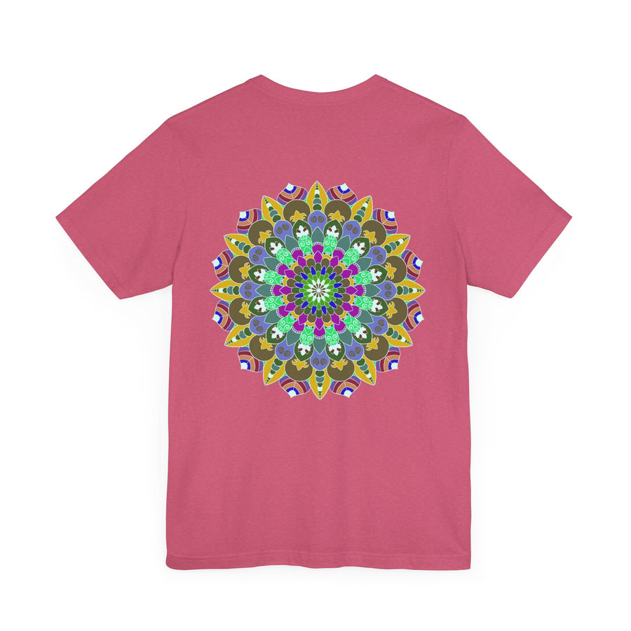 A beautiful and colorful mandala design tee representing spiritual peace and harmony