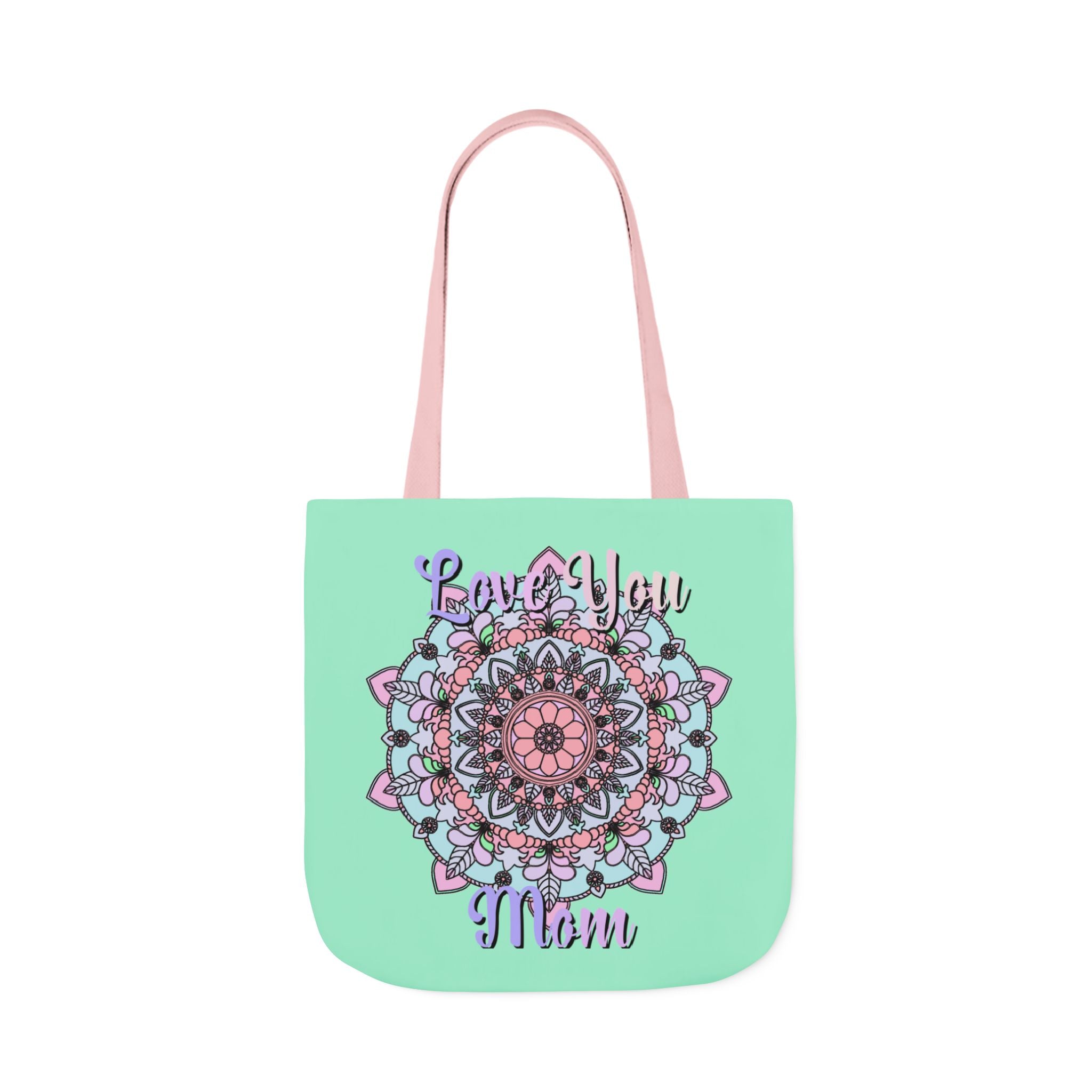 Mandala 'Love You Mom' Canvas Tote — Floral Mother's Day Gift Bag