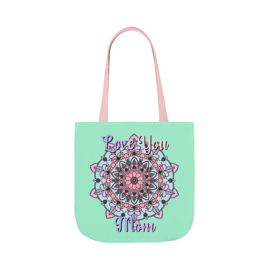 Mandala 'Love You Mom' Canvas Tote — Floral Mother's Day Gift Bag