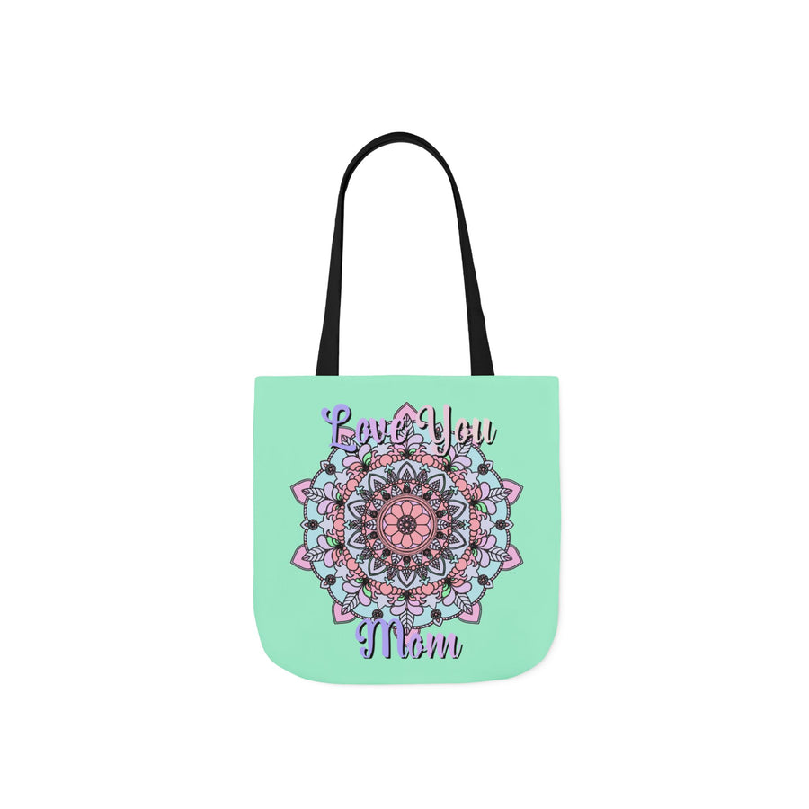 Mandala 'Love You Mom' Canvas Tote — Floral Mother's Day Gift Bag