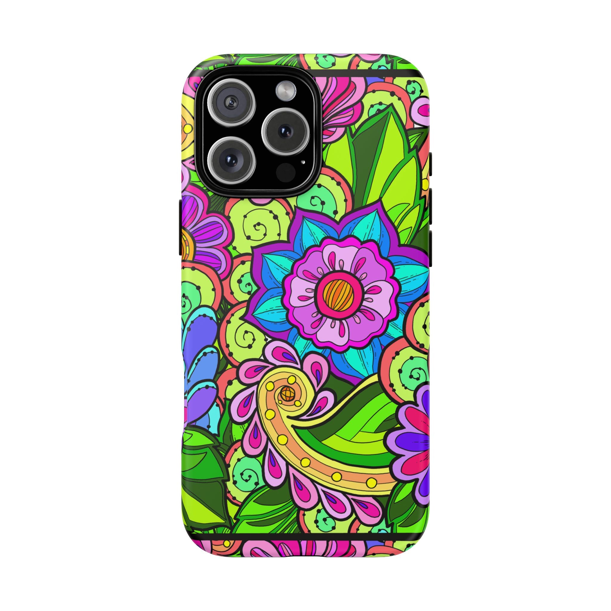 Floral Fantasy iPhone and Google Pixel Case in Bright Green Palette