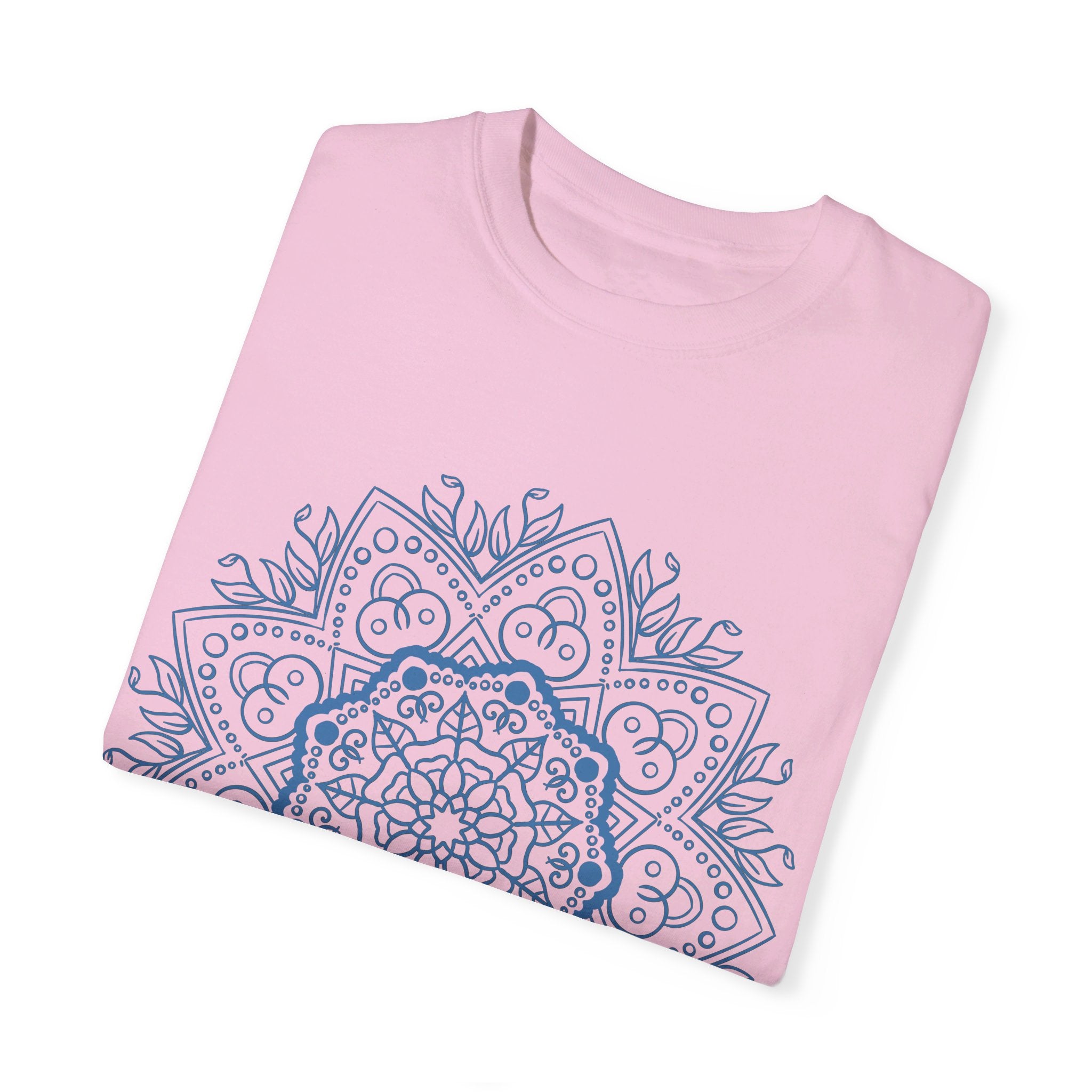Unisex Fashion T-shirt showcasing Handmade Mandala Art in a variety of sizes