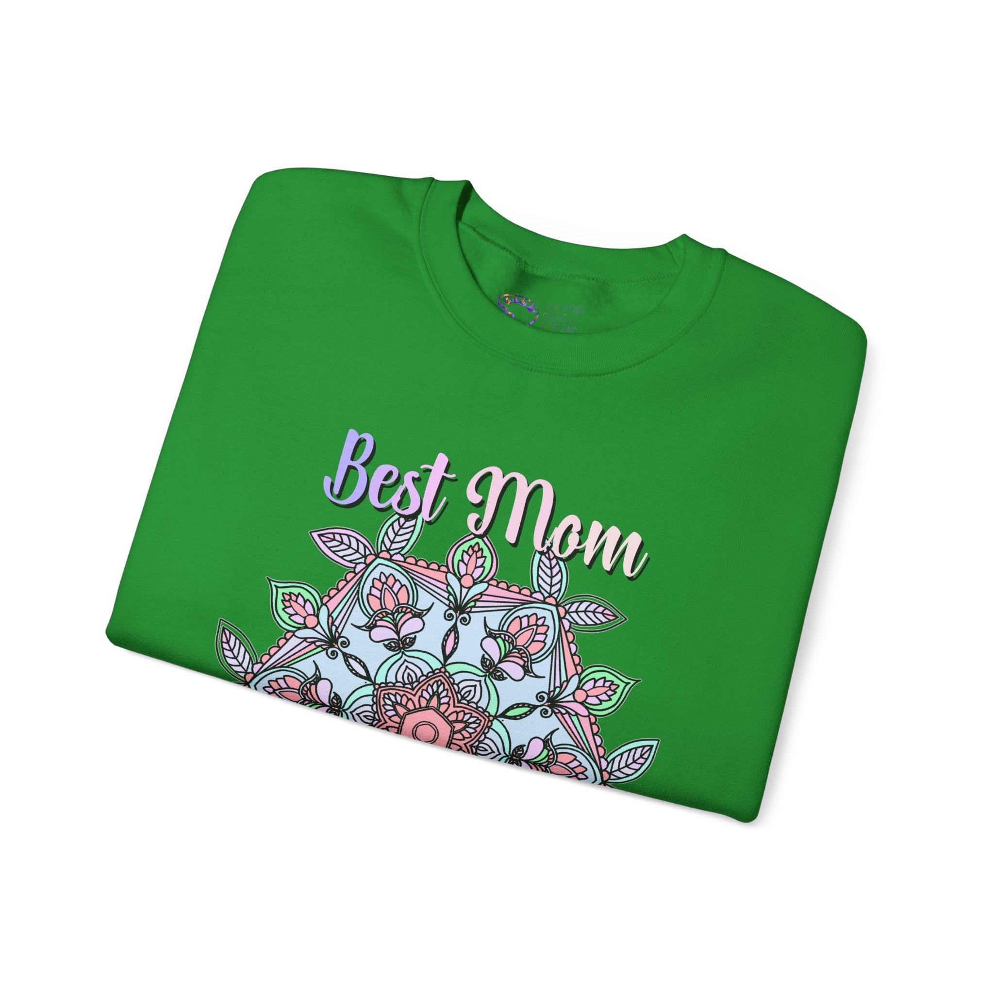 Mandala Art Crewneck Sweatshirt Celebrating Moms in Soft Hues