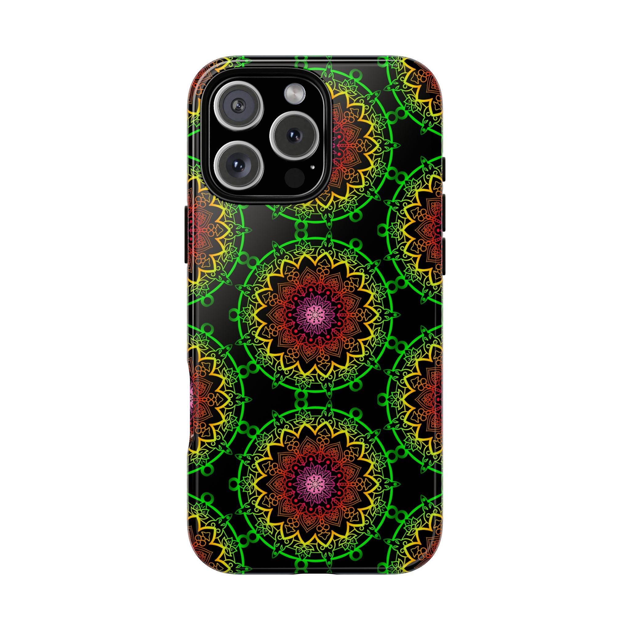 Custodia per telefono con mandala artistica, motivi audaci e stile moderno