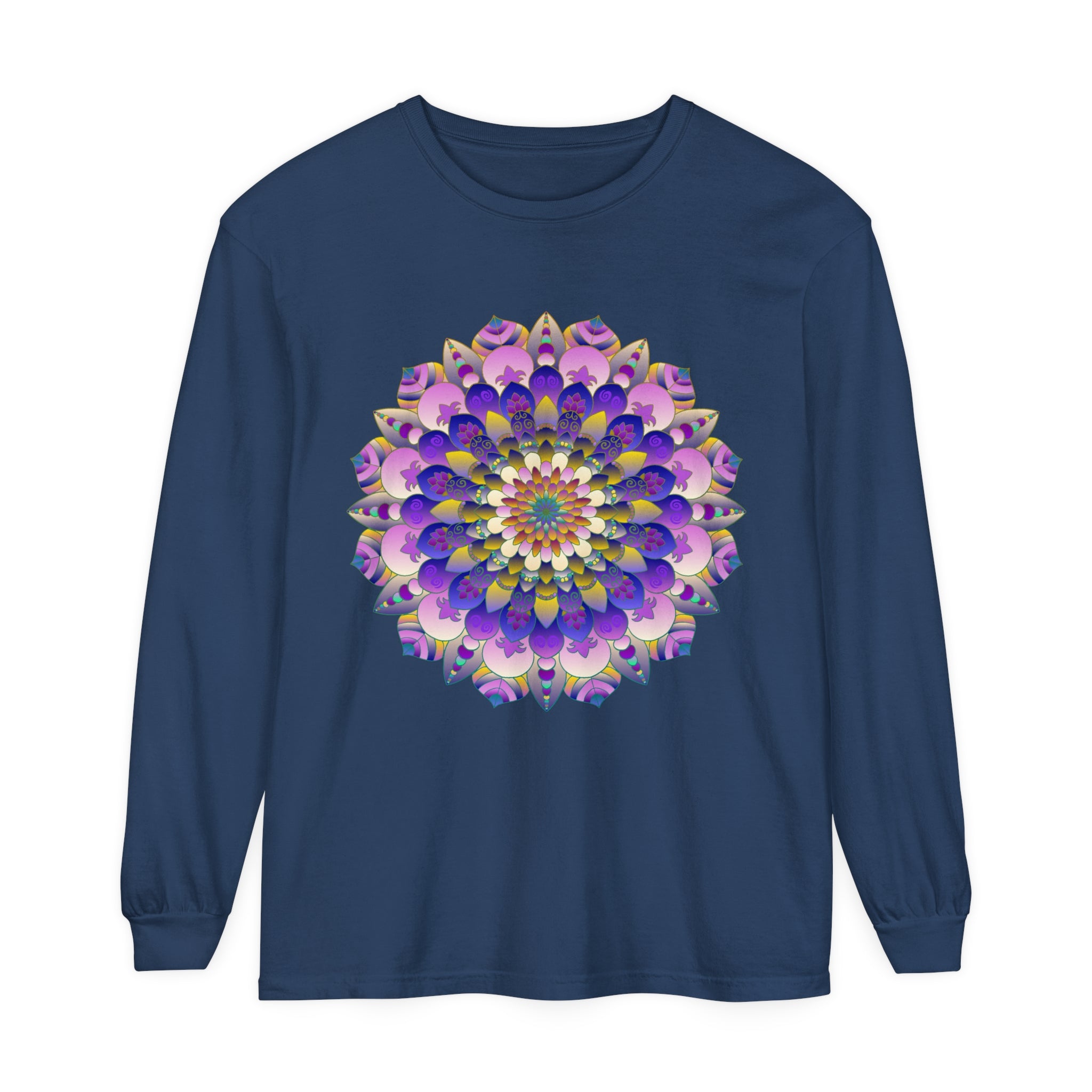 Colorful Mandala Long Sleeve T-Shirt - Psychedelic Art image 13