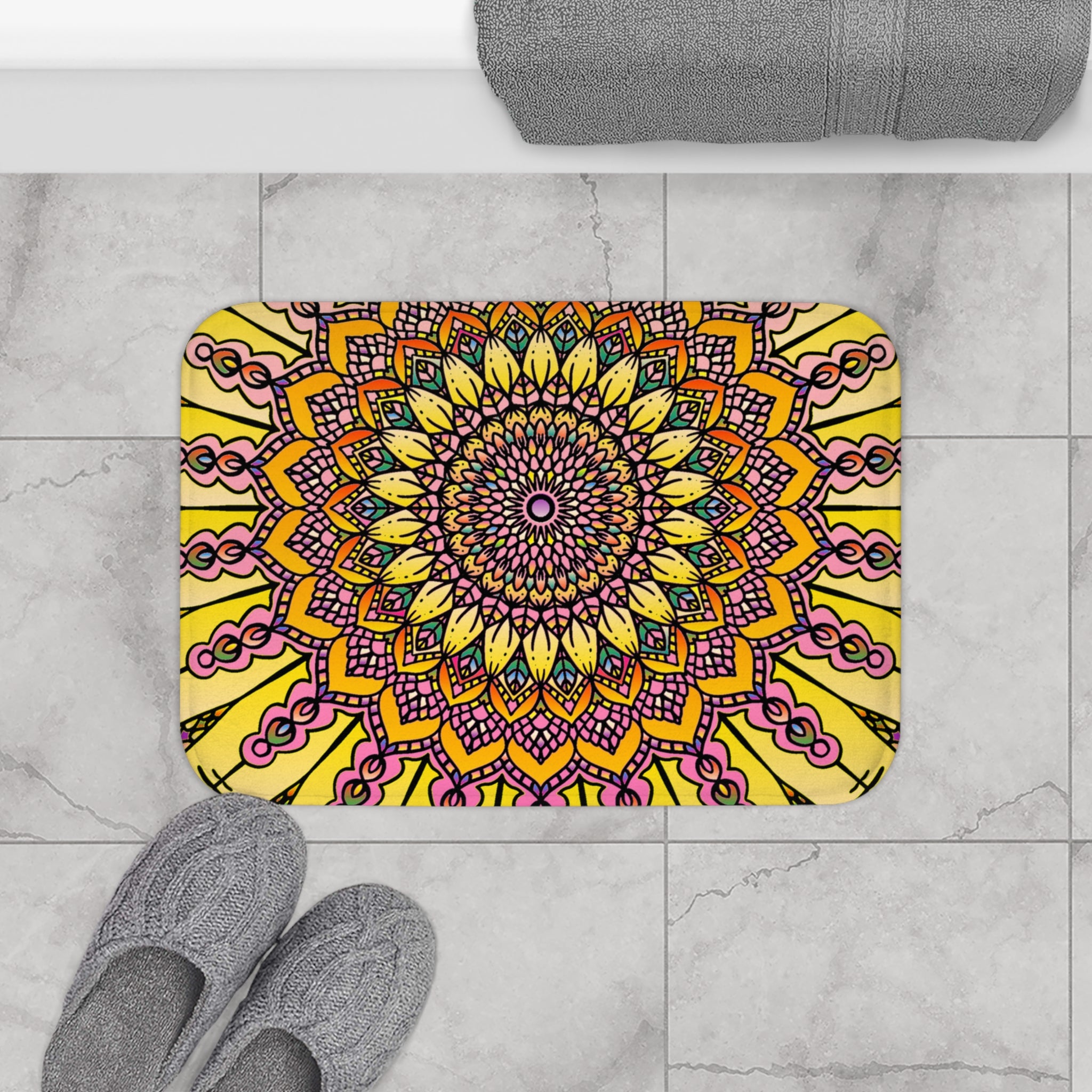 Solar Mandala Bath Mat