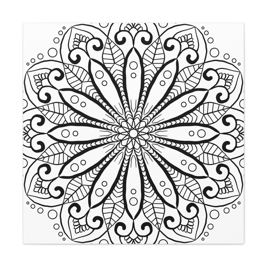 Handmade Mandala Art - Black & White Wall Art - Matte Canvas, Stretched, 125 alt text 10
