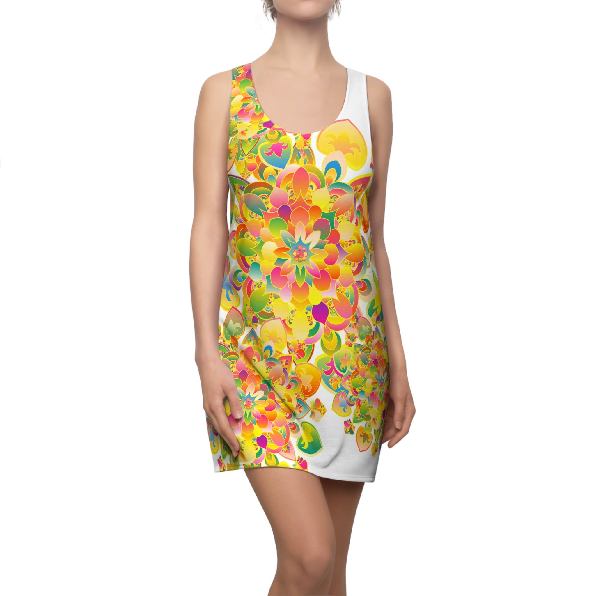 Floral Kaleidoscope Racerback Dress — Bright Mandala AOP