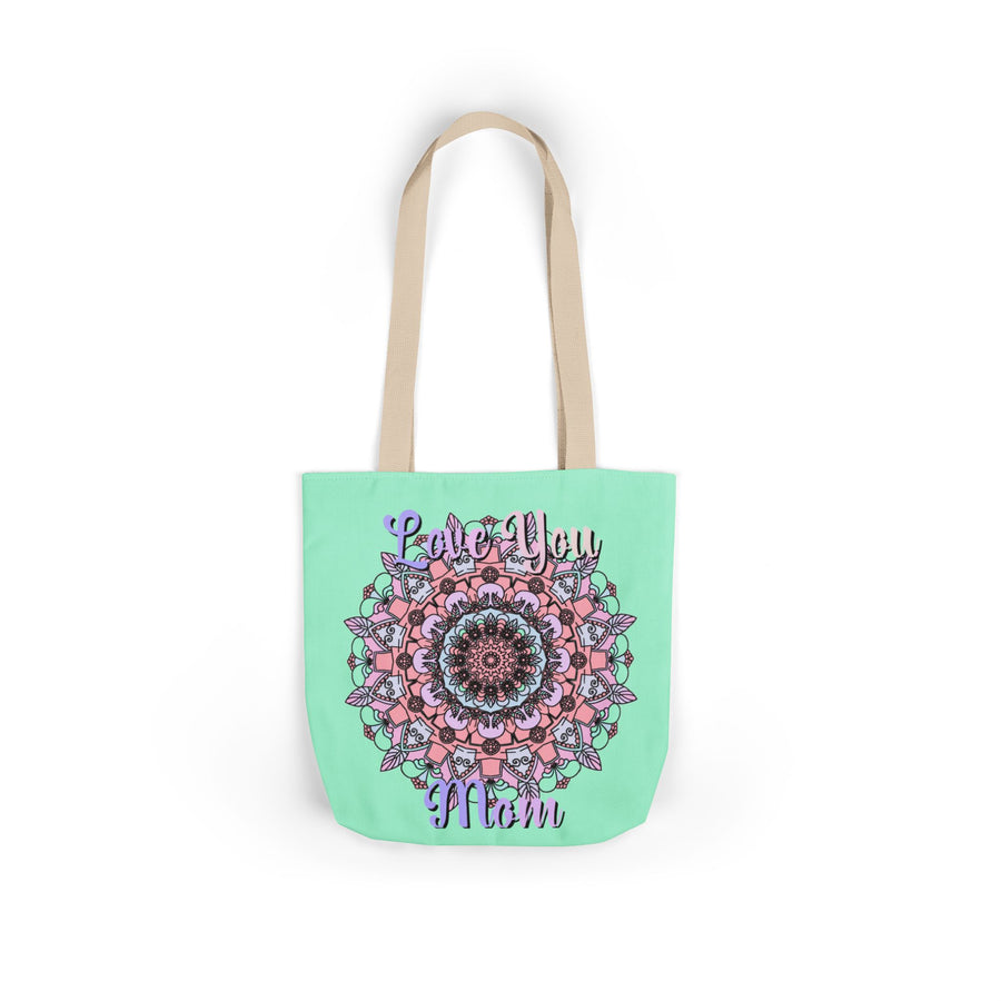 Mandala 'Love You Mom' Canvas Tote — Floral Mother's Day Gift Bag