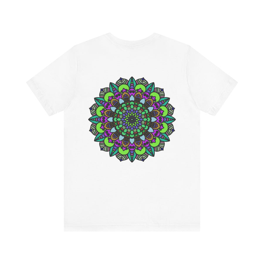 Colorful Mandala Peace Tee with intricate spiritual design symbolizing harmony and balance