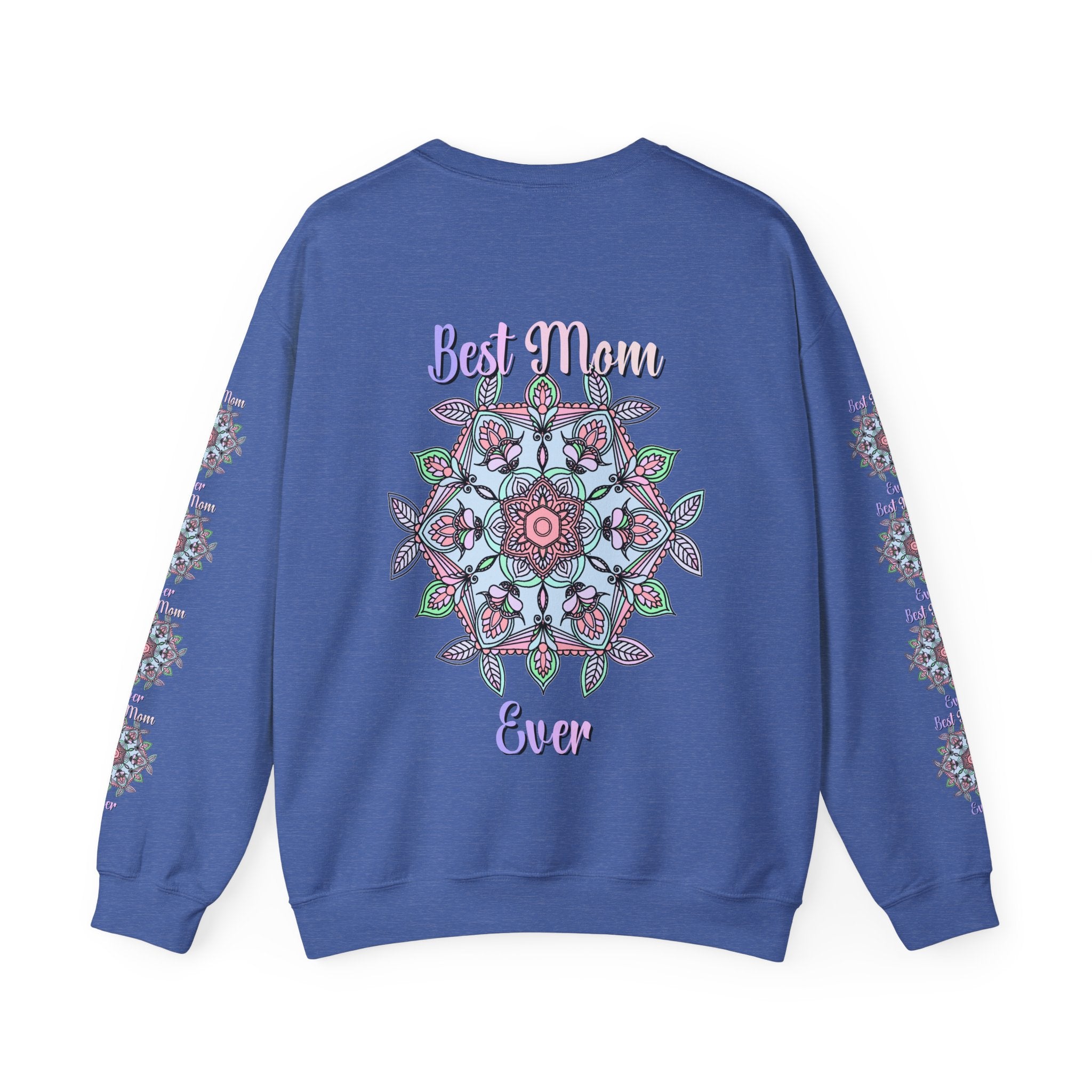 Mandala Art Crewneck Sweatshirt Celebrating Moms in Soft Hues