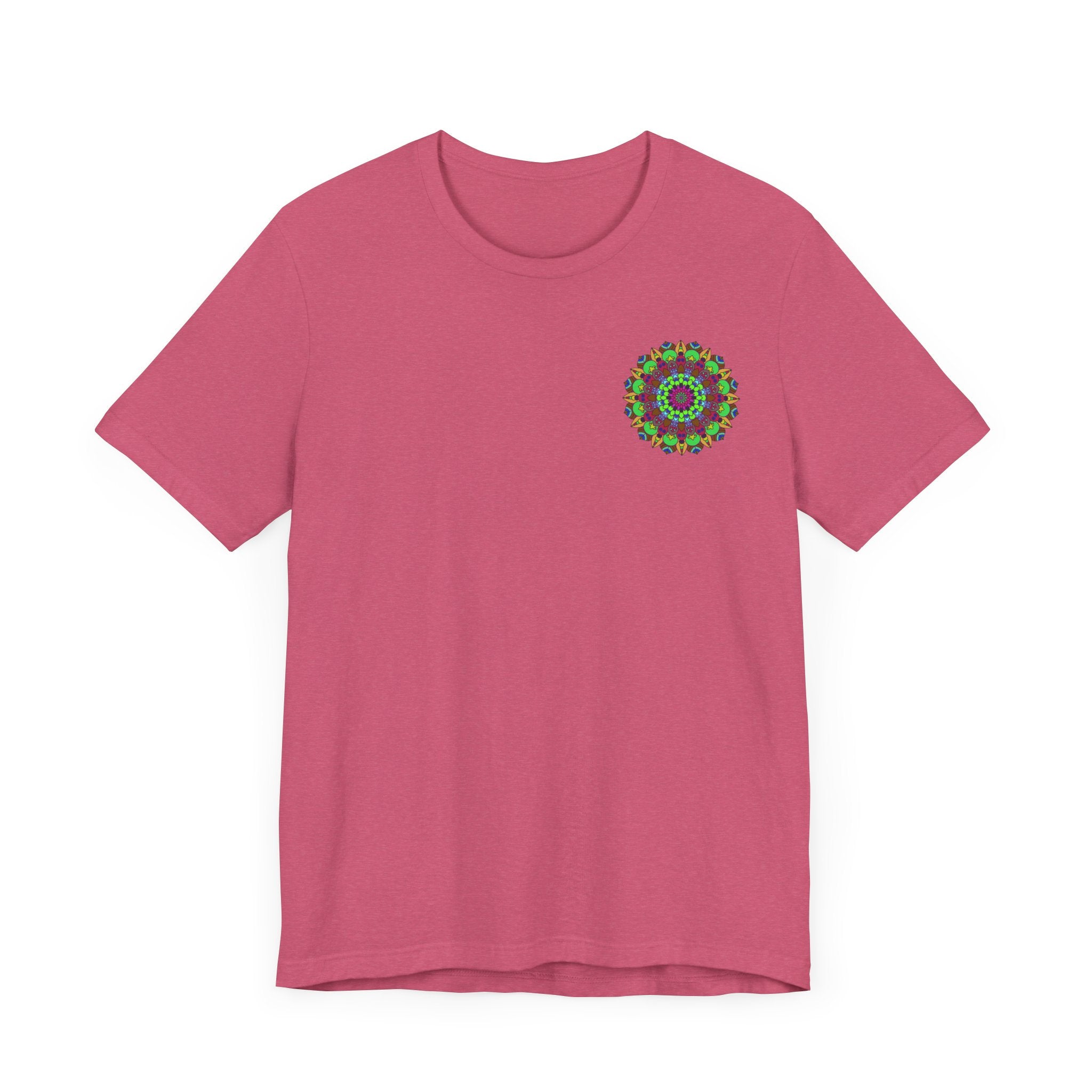 Colorful mandala design t-shirt representing unity and balance, perfect for promoting inner peace and harmony