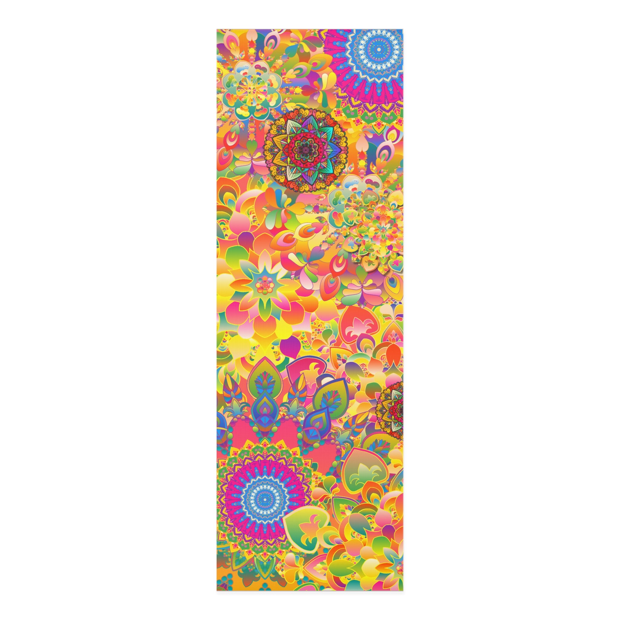 Colorful Mandala Floral Foam Yoga Mat — Vibrant Handmade-Style Design