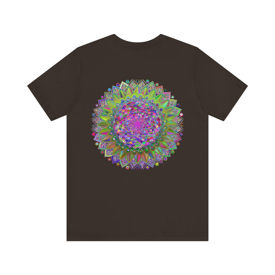 Colorful mandala tee symbolizing peace and spiritual growth