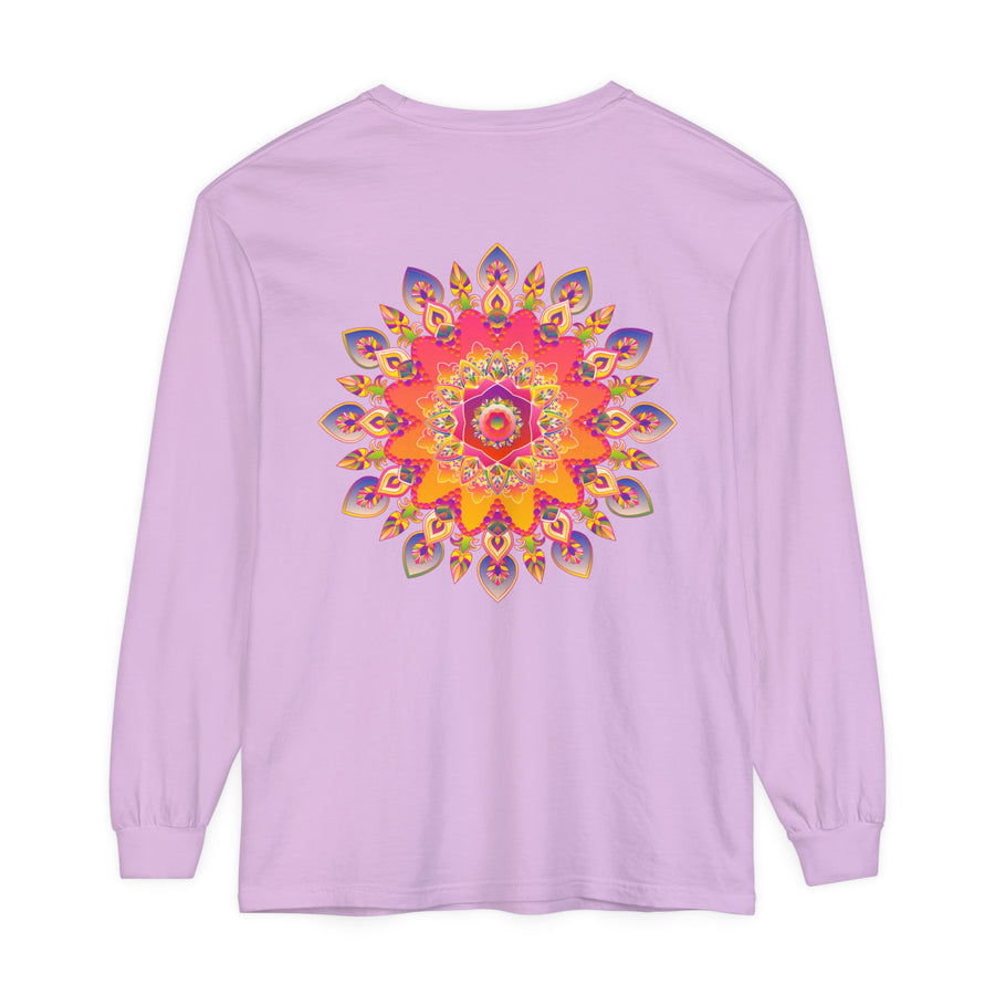 Colorful and intricately designed Vibrant Mandala Unisex Long Sleeve T-Shirt