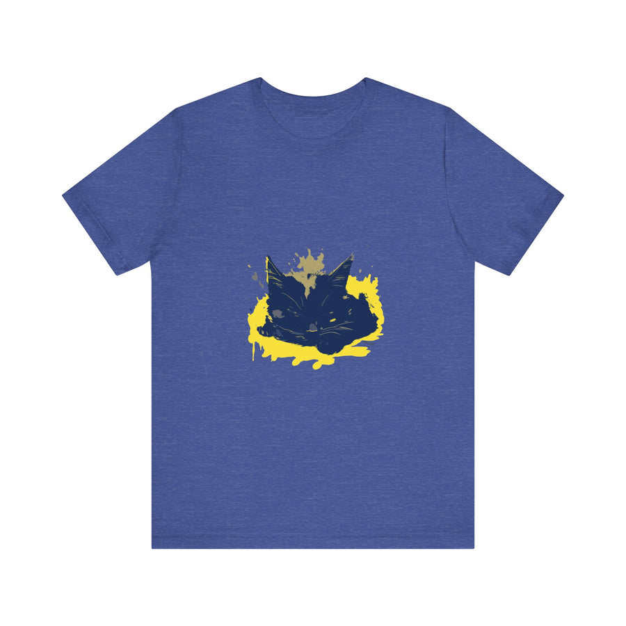 Black Cat Mystery - Street Art T-Shirt featuring a bold and edgy design of a black cat surrounded by colorful graffiti