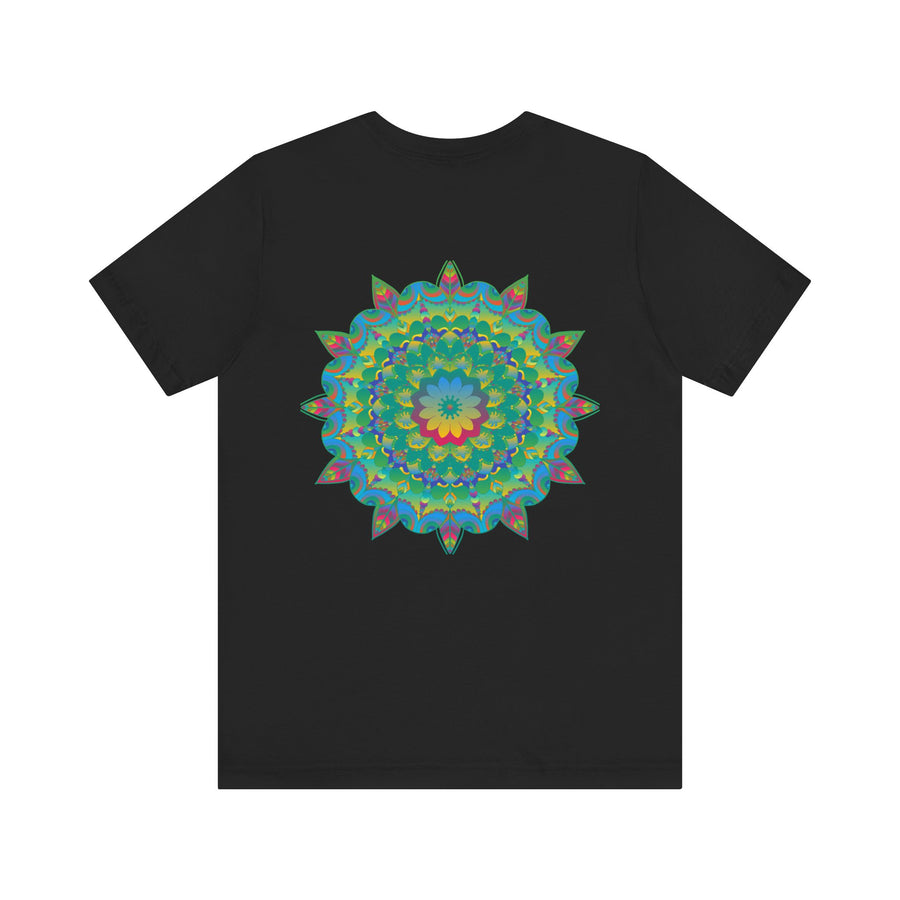 A vibrant and colorful Mandala Tee featuring a design symbolizing spiritual peace and harmony