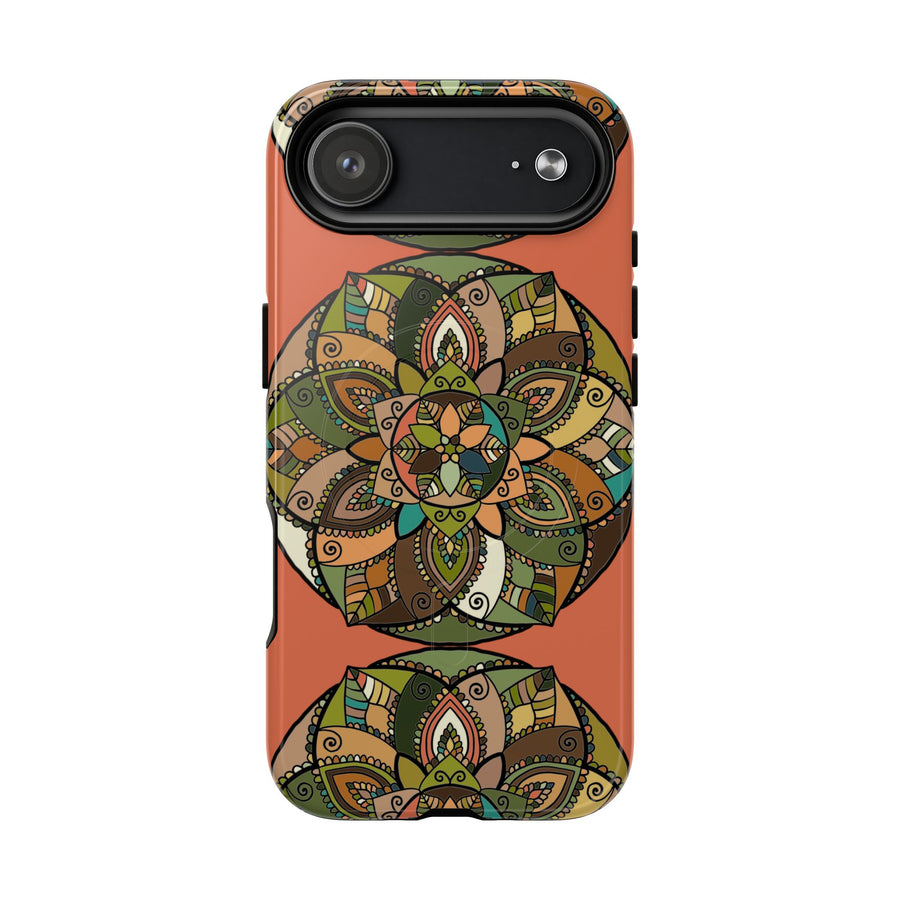 Mandalablumen Tough Magnetic Phone Case — Boho Erdtöne Schutzhülle