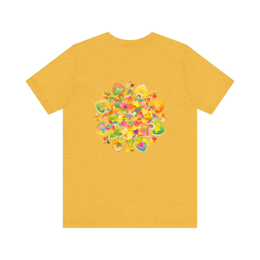 Vibrant Mandala Tee featuring intricate spiritual design for peace and harmony