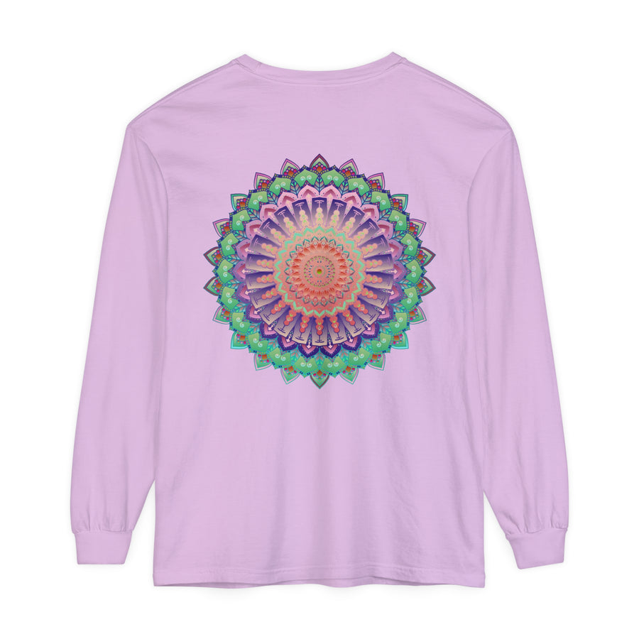 Colorful and intricate mandala design long sleeve t-shirt for both men and women