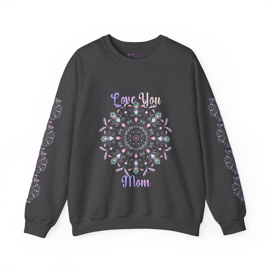 Mom Empowering Mandala Sweatshirt in Soft Pastel Hues