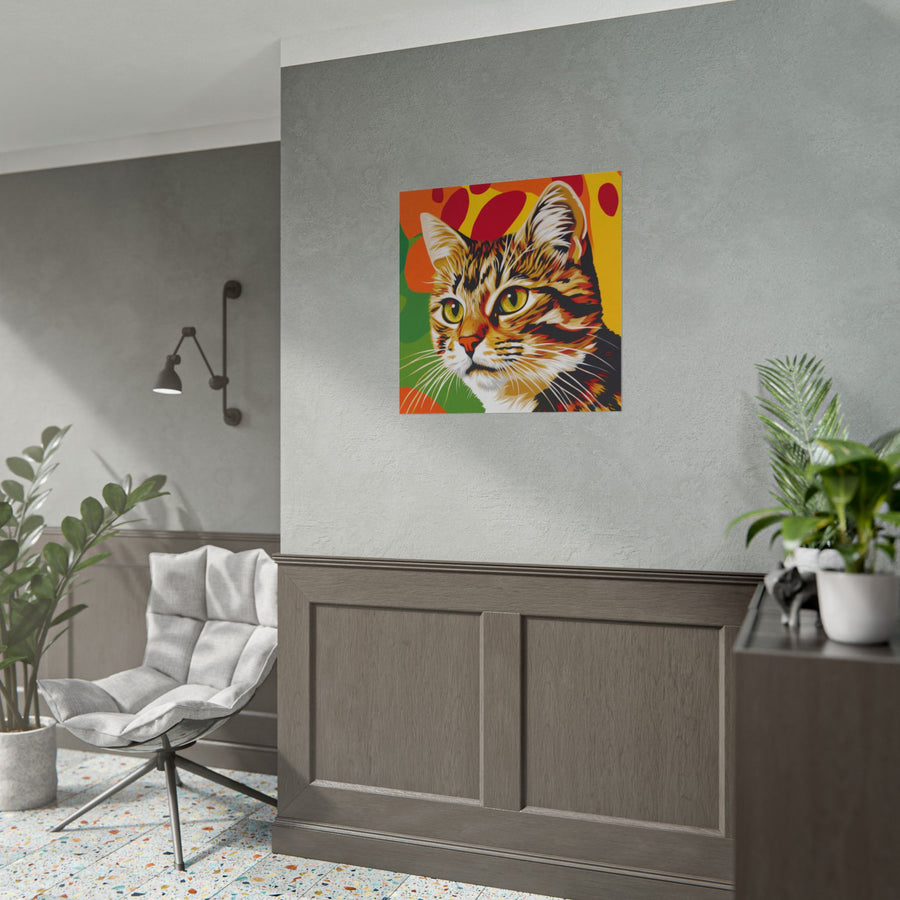 Poster gatto pop art colorato — Arte da parete arrotolabile per amanti dei gatti