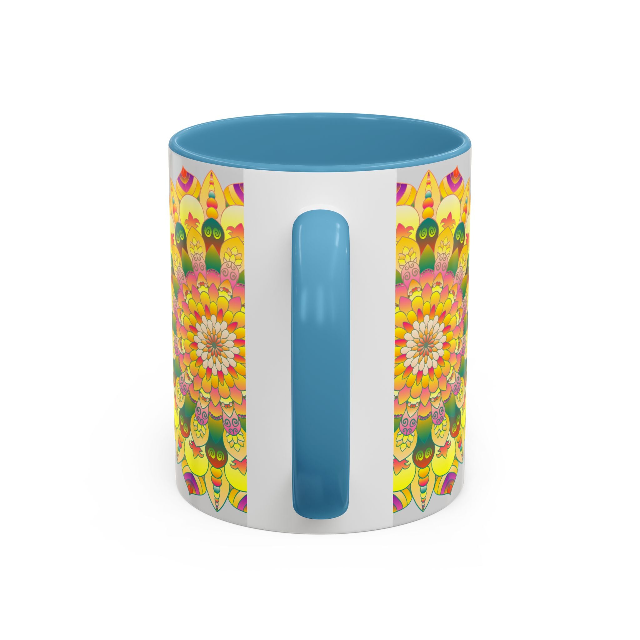 Artistic coffee mug adorned with a beautiful and intricate mandala