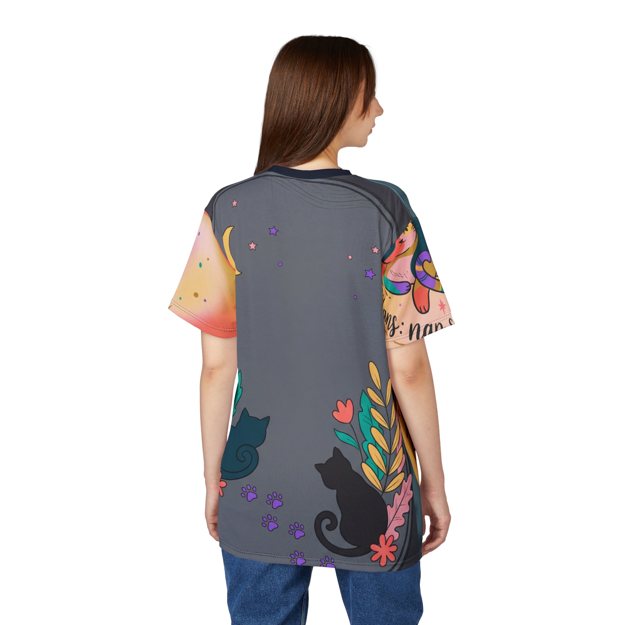 T-Shirt „Katze Sonne & Schatten“ – „Nickerchen, Snack, Wiederholung“