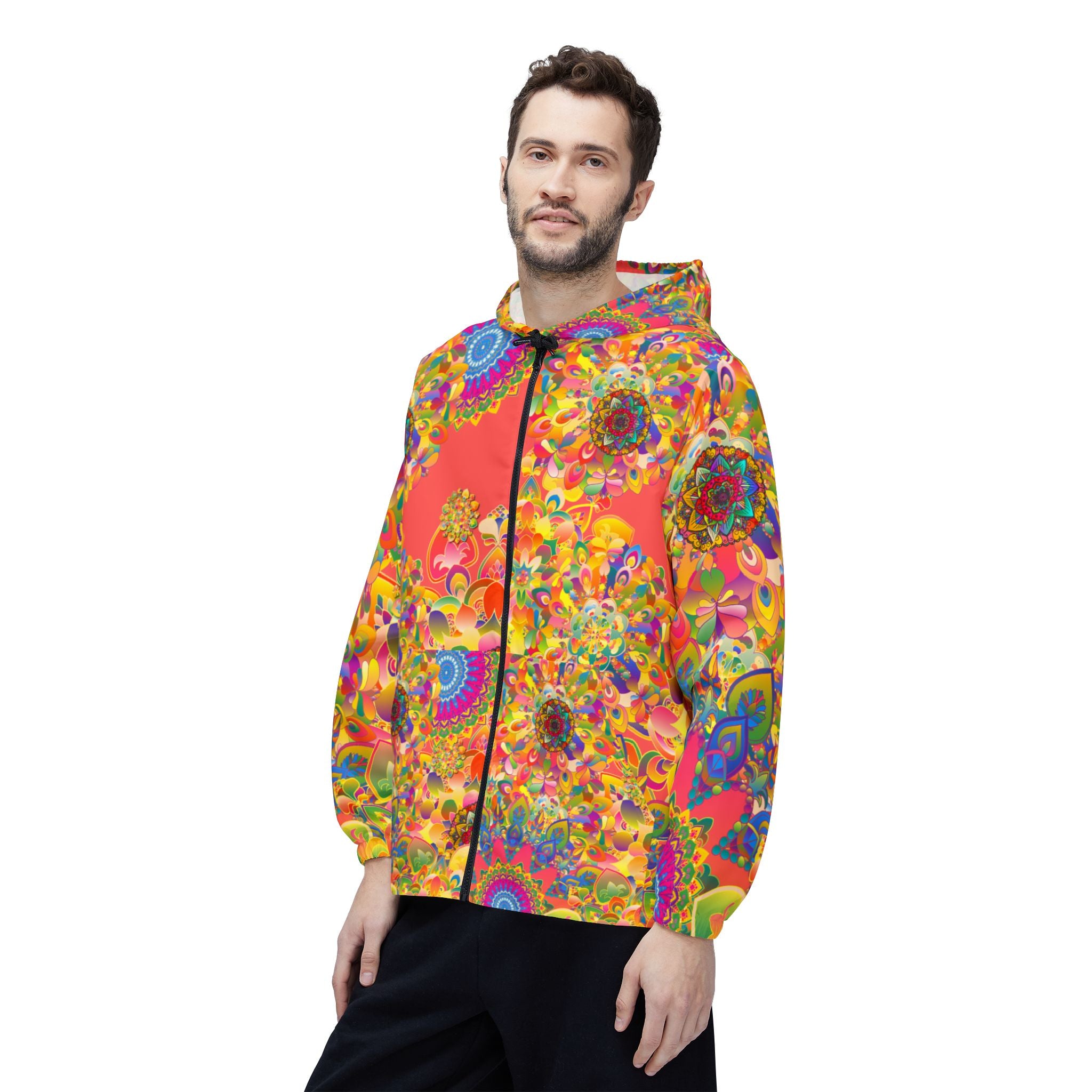 Psychedelic Floral Mandala Windbreaker Jacket