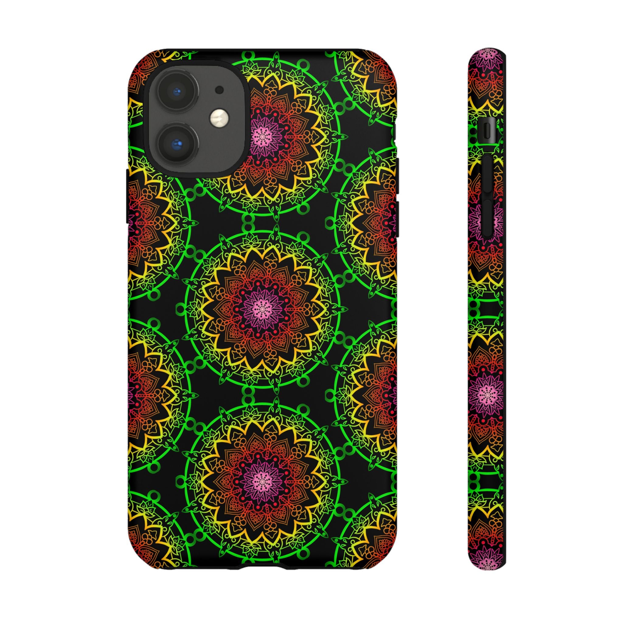 Custodia per telefono con mandala artistica, motivi audaci e stile moderno