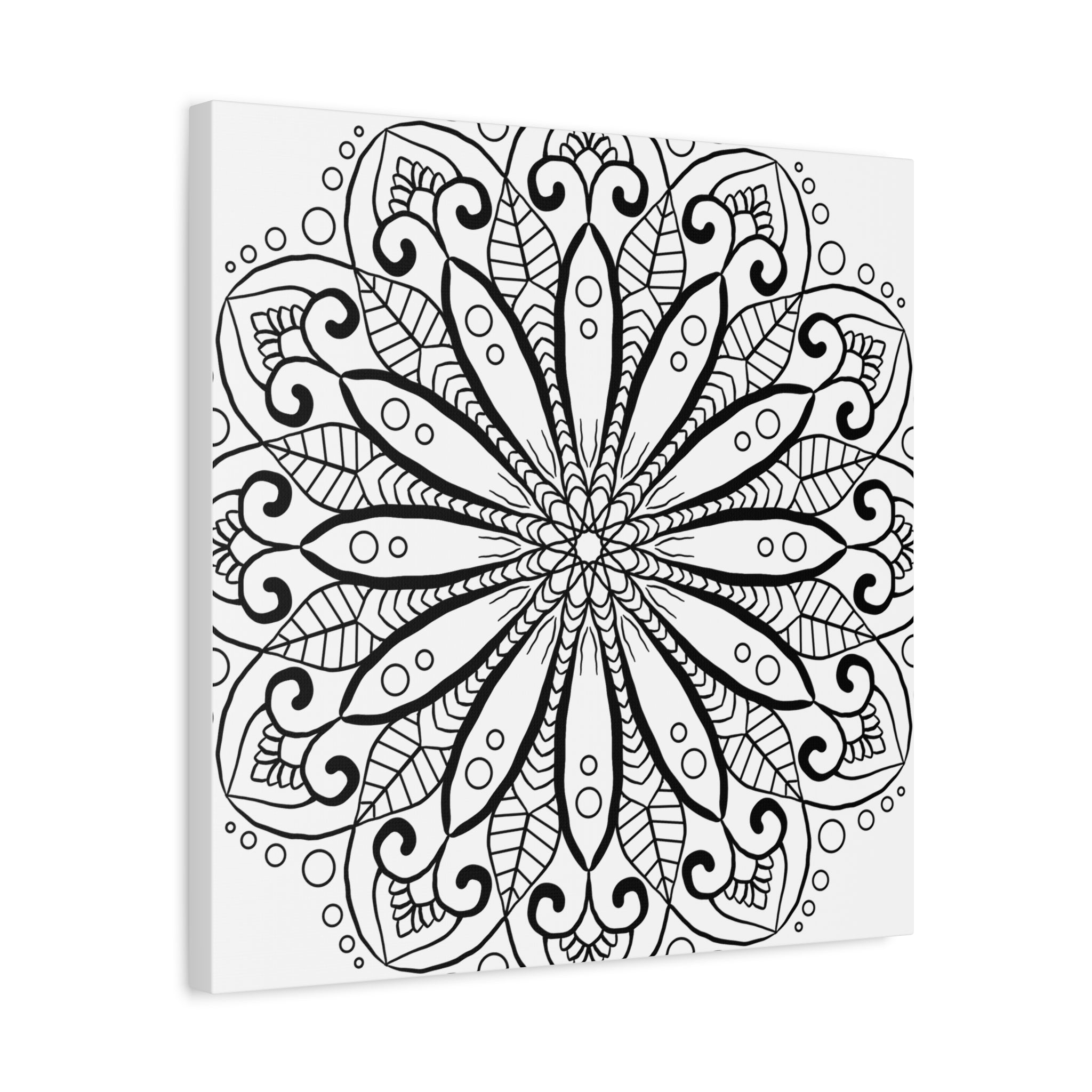 Handmade Mandala Art - Black & White Wall Art - Matte Canvas, Stretched, 125 alt text 23