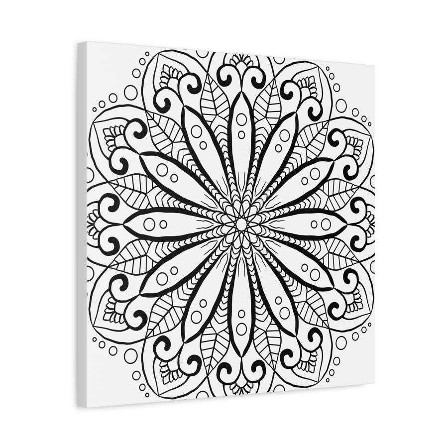 Handmade Mandala Art - Black & White Wall Art - Matte Canvas, Stretched, 125 alt text 23