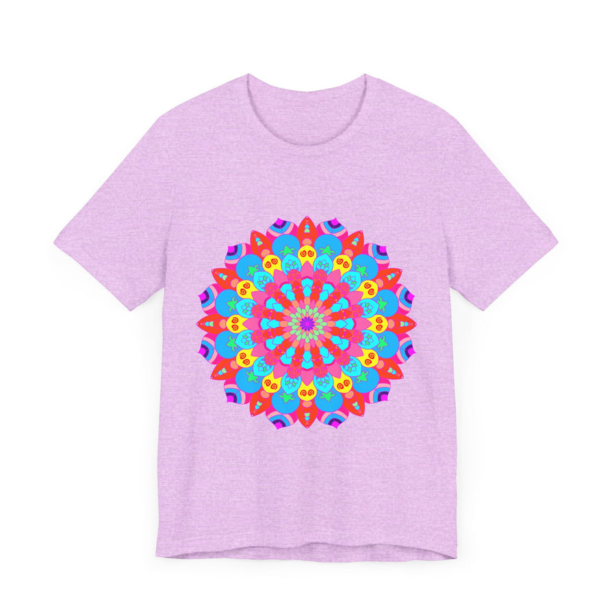 Vibrant and intricate mandala design T-shirt featuring psychedelic art in a variety of colors