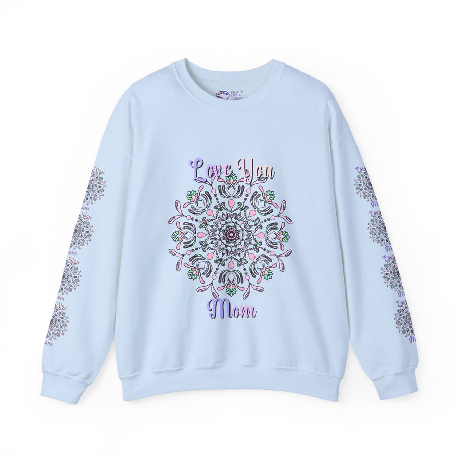 Mom Empowering Mandala Sweatshirt in Soft Pastel Hues