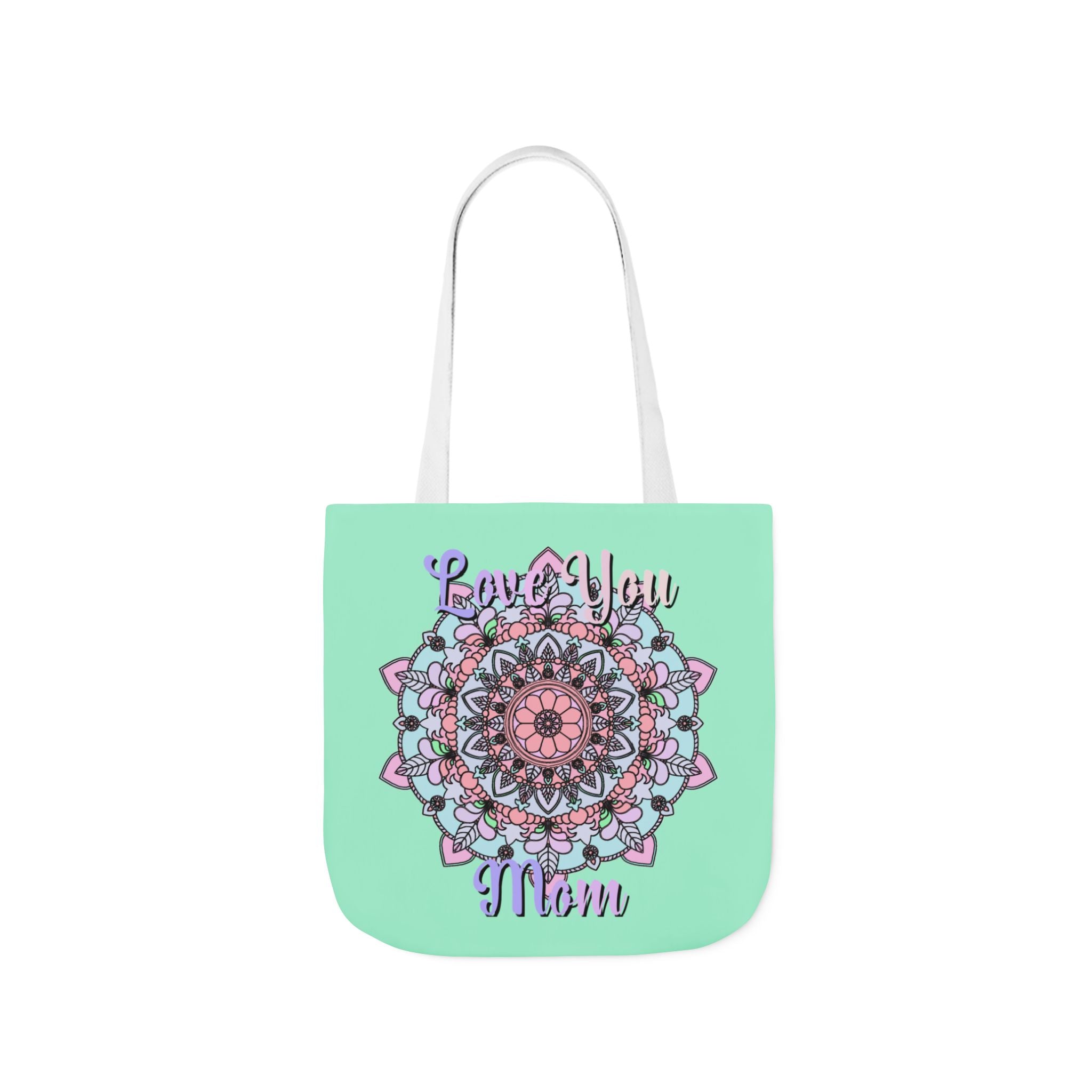 Mandala 'Love You Mom' Canvas Tote — Floral Mother's Day Gift Bag